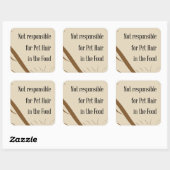 Sticker Carré Non responsable des poils d'animaux de compagnie d (Feuille)