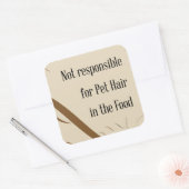 Sticker Carré Non responsable des poils d'animaux de compagnie d (Enveloppe)
