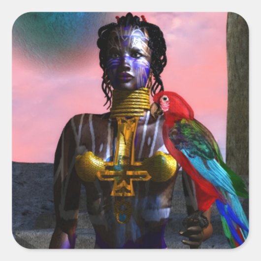 STICKER CARRÉ NORA CYBER WARRIOR (Devant)