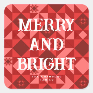 Sticker Carré Nordic Star Merry et Bright