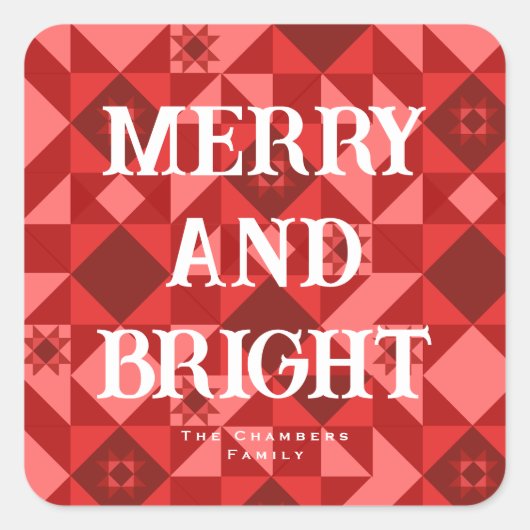 Sticker Carré Nordic Star Merry et Bright (Devant)