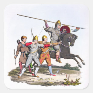 Sticker Carré Norman Knight and Archers, 1066, de 'Ancient Arm
