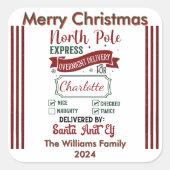 Sticker Carré North Pole Express for Merry Wishes (Devant)