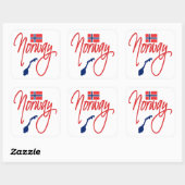 Sticker Carré Norvège (Feuille)