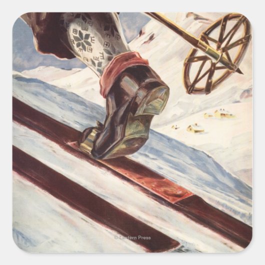 Sticker Carré Norvège - La maison du ski (Devant)