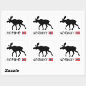 Sticker Carré Norway Elk and Flag (Feuille)