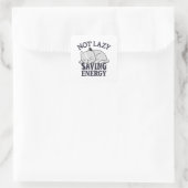Sticker Carré Not lazy, Saving Energy Cat (Sac)