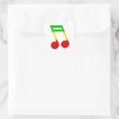 Sticker Carré Note de musique Rasta (Sac)