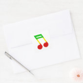 Sticker Carré Note de musique Rasta (Enveloppe)