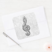 Sticker Carré Note musicale diamant imprimée Floral Damask (Enveloppe)