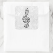 Sticker Carré Note musicale diamant imprimée Floral Damask (Sac)