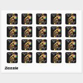Sticker Carré Note musicale Fun Treble Clef. Texte modifiable (Feuille)