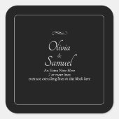Sticker Carré Note + Noms des Mariés Noir Blanc Infini  (Devant)