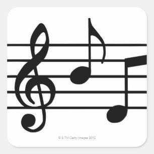 Sticker Carré Notes musicales