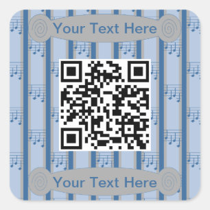 Sticker Carré Notes musicales amusantes et fantaisistes Code QR