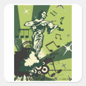 Sticker Carré Notes musicales du violon (Devant)