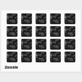 Sticker Carré Notes musicales en noir et blanc brillant Annivers (Feuille)