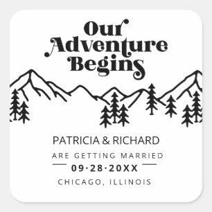 Sticker Carré Notre aventure commence Mariage en plein air Enreg