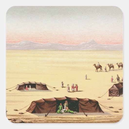 Sticker Carré Notre camp du désert (Devant)