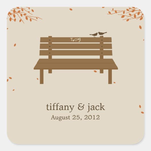 Sticker Carré Notre chevalet de banc Favoriser (Devant)