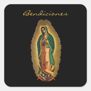 Sticker Carré Notre-Dame de Guadalupe Bendiciones Mexicain Hispa