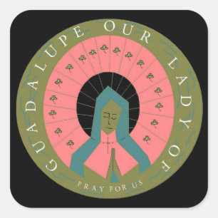 STICKER CARRÉ NOTRE DAME DE GUADALUPE PRIE POUR NOUS