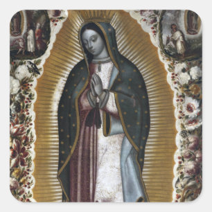 Sticker Carré Notre Madame de la peinture antique de Guadalupe