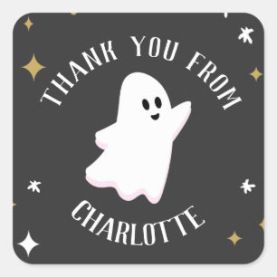 Sticker Carré Notre Petit Boo Tourne Deux Fantômes Halloween Fav