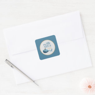 Sticker Carré Notre petit Citrouille bleu 1er anniversaire