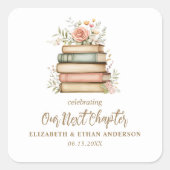 Sticker Carré Notre prochain chapitre Storybook Baby shower Part (Devant)