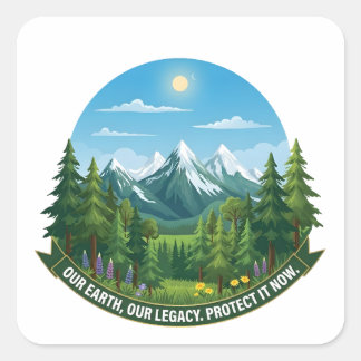 Sticker Carré Notre Terre & Patrimoine Nature Paysage Éco Sensib