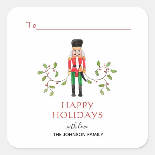 Sticker Carré Notte soldat Joyeux vacances cadeau (Devant)