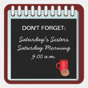 Sticker Carré N'oubliez pas : Customisez votre propre Faire-part