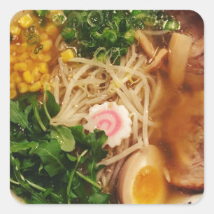 Sticker Carré Nouilles de ramen de porc