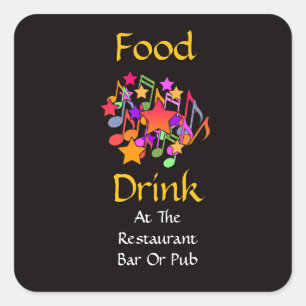 Sticker Carré Nourriture Boisson Au Restaurant Bar Ou Pub Étoile