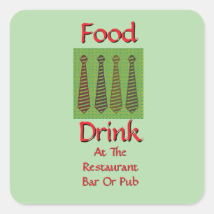Sticker Carré Nourriture Boisson Au Restaurant Bar Ou Pub  Lt Ve