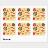 Sticker Carré Nourriture Espagne (Feuille)