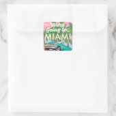 Sticker Carré Nous allons à Miami (Sac)