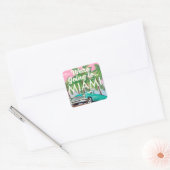 Sticker Carré Nous allons à Miami (Enveloppe)