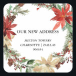 Sticker Carré Nous Avons Déménagé | Christmas Wreath | Nouvelle<br><div class="desc">Nous Avons Déménagé | Christmas Wreath | Nouvelle adresse</div>