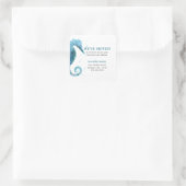 Sticker Carré Nous avons déplacé de mignons Cheval de mer Faire- (Sac)