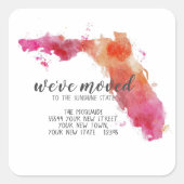 Sticker Carré Nous avons déplacé l'aquarelle Floride État (Devant)