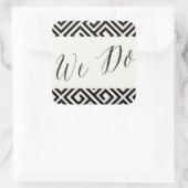 Sticker Carré Nous faisons Classic Script Géométrique Mariage de (Sac)