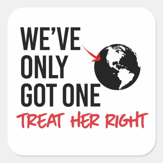 Sticker Carré Nous n'avons qu'une seule terre (Devant)