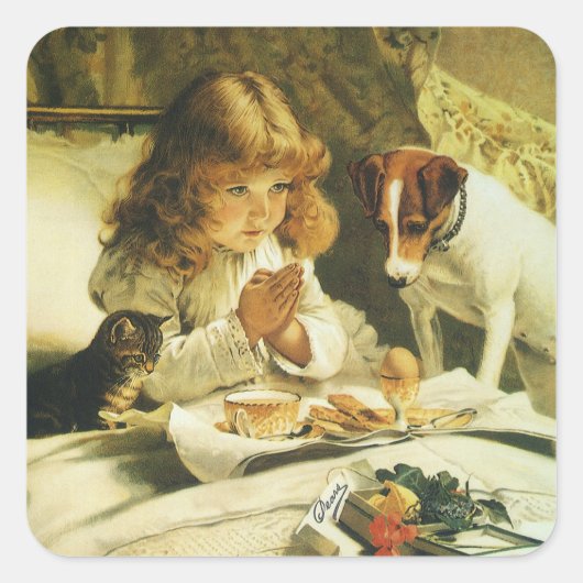 Sticker Carré Nous Prions, Suspendez Charles Burton Barber (Devant)