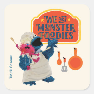 Sticker Carré Nous sommes les gourmands du monstre