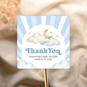 Sticker Carré Nous sommes ravis pour la Baby Shower de la Lune