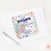 Sticker Carré Nous sommes un Sucker pour vos références - Fun Lo (Enveloppe)