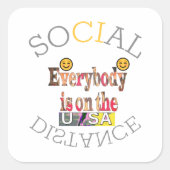 Sticker Carré Nous survivrons à COVID-19 : Un message de résilie (Devant)