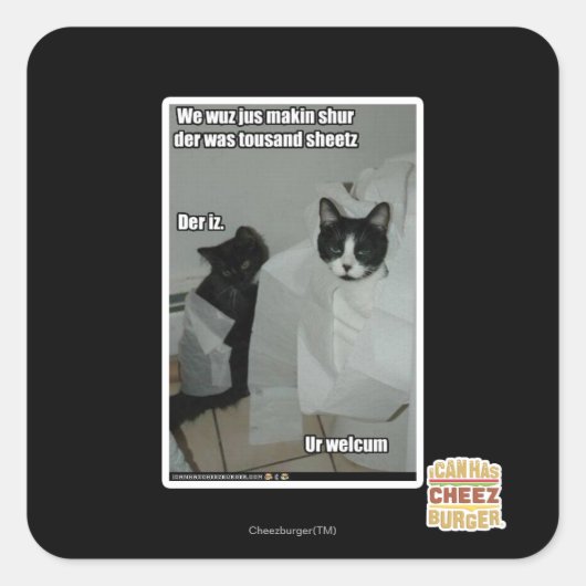 Sticker Carré Nous voulons juste makin sur (Devant)